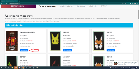 Hướng dẫn để có áo choàng Optfine trong Minecraft. Mua áo choàng tại shop accminecraft.net